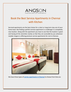 Book the Best Service Apartments in Chennai with Kitchen