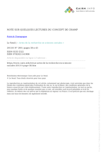 Notes sur quelques lectures du concept de champ en sciences humaines et sociales