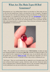 What Are The Main Types Of Red Gemstones