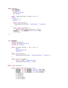 Java primeri koda: Klase Salarie i Personne