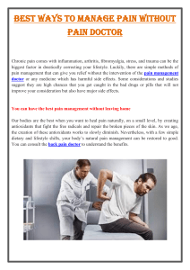 Best Ways to Manage Pain Without  Pain Doctor