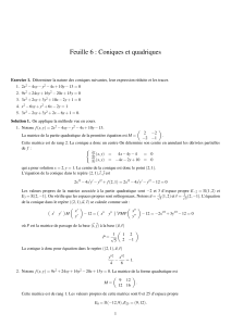 Coniques et Quadriques : Exercices de Math&eacute;matiques