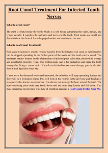 Root Canal Treatment For Infected Tooth Nerve