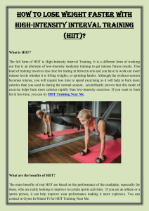 How to Lose Weight Faster With High-Intensity Interval Training (HIIT)