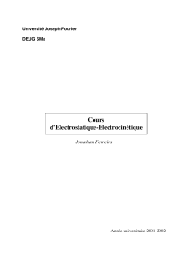 Cours dElectrostatique Electrocinetique