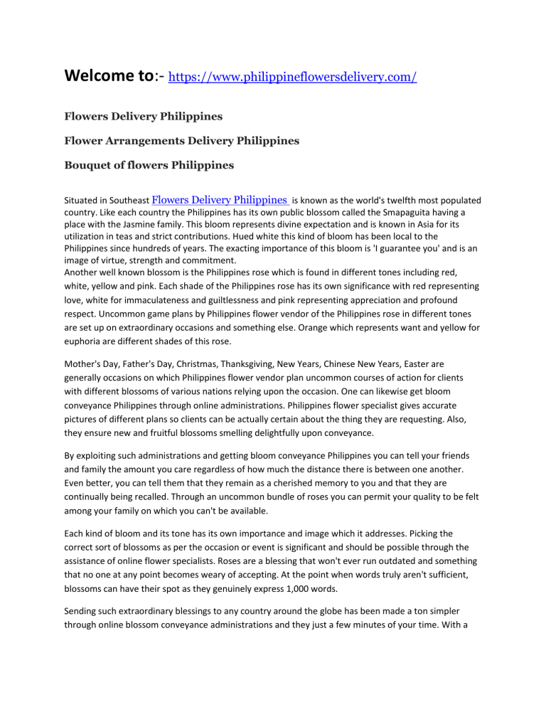 Same day flower delivery Philippines