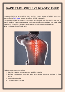Back Pain - Current Drastic Issue