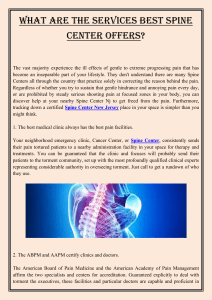 What Are The Services Best Spine Center Offers