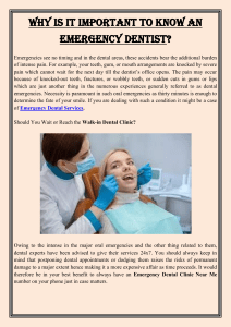 WHY IS IT IMPORTANT TO KNOW AN EMERGENCY DENTIST