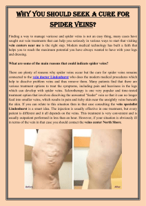 Why You Should Seek a Cure For Spider Veins