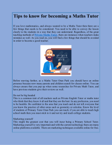 Tips to know for becoming a Maths Tutor (1)