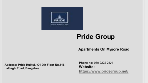 Villa Plots For Sale In Bangalore by Pride Group