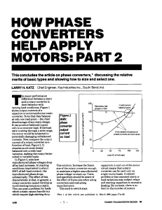 How Phase Converters Help Apply Motors - Part2