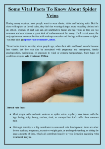 Some Vital Facts To Know About Spider  Veins