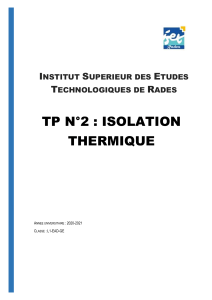 TP N°2 Isolation thermique