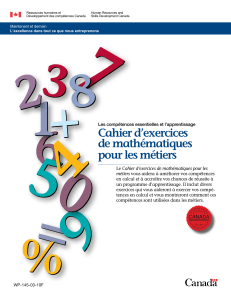 Cahier de maths pour les m&eacute;tiers: comp&eacute;tences et calculs essentiels