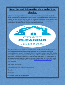 Know the basic information about end of lease cleaning
