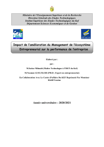 Etude SocioEconomique contexte entrepreneurial