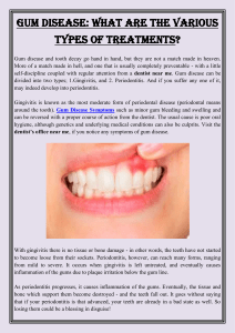 Gum Disease What Are The Various Types Of Treatments