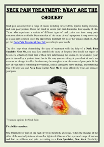 Neck Pain Treatment  What Are The Choices
