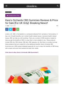 Karas Orchards CBD Gummies – Effective Formula To Fight From Anxiety & Stress!