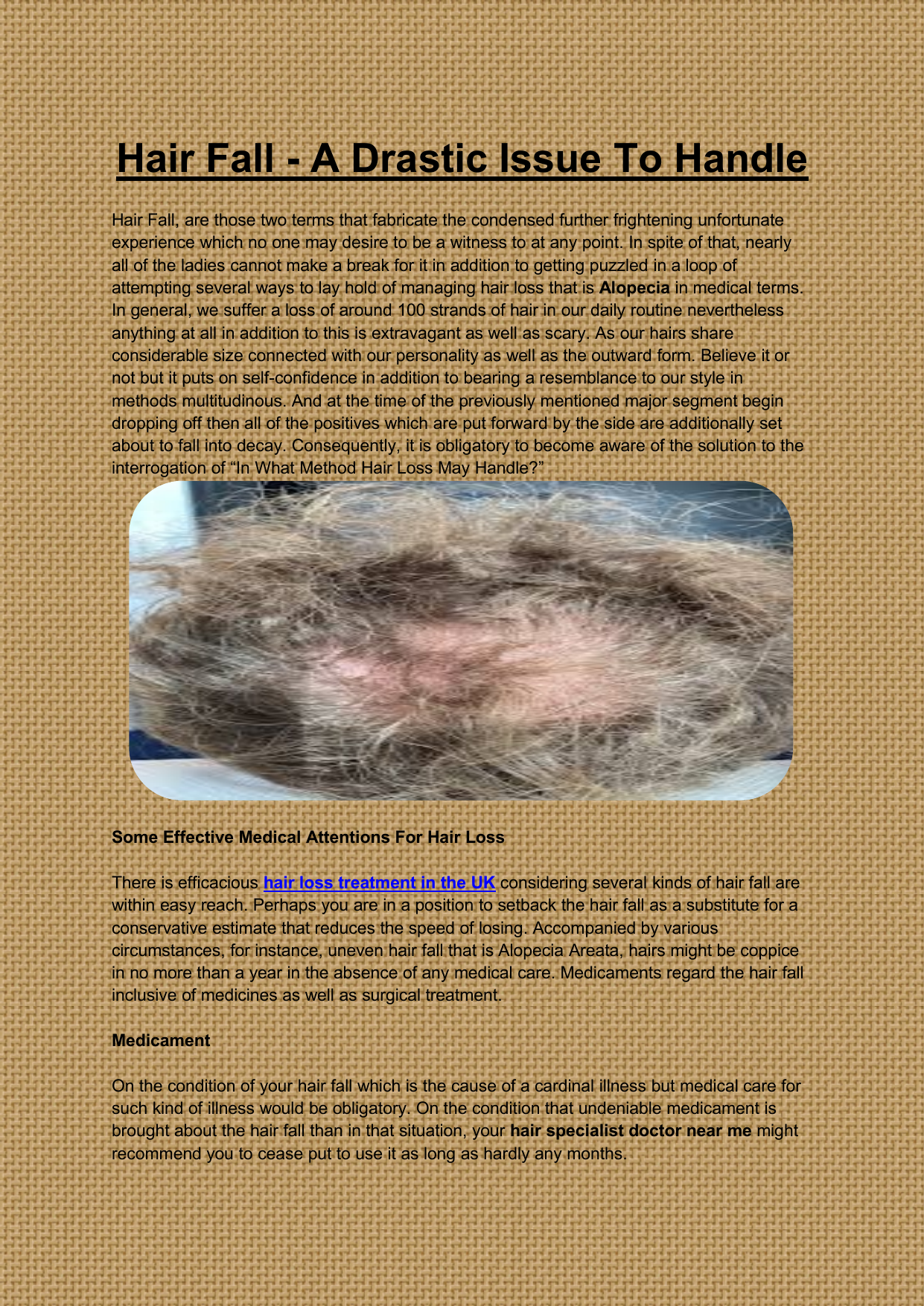 Hair Fall - A Drastic Issue To Handle