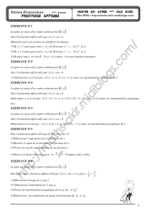 Série d'exercices - Math - Fonctions affines - 1ère AS