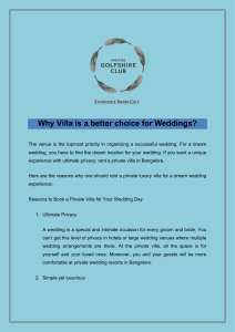 Why is Villa a better choice for Weddings