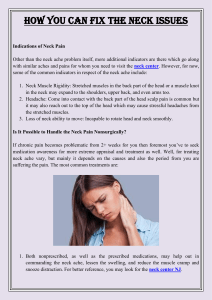 How You Can Fix the Neck Issues
