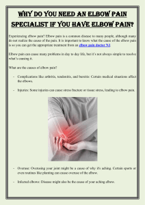 Why do you need an elbow pain specialist if you have elbow pain