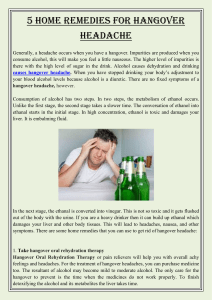 5 Home Remedies for Hangover Headache