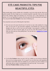 Eye Care Products  Tips For Beautiful Eyes