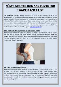 What are the do's and don'ts for Lower Back Pain
