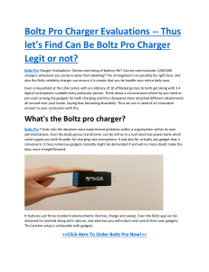 Boltz Pro Charger Evaluations