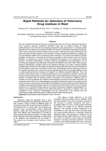 Rapid Methods for detection of Veterinary Drug residues in Meat
