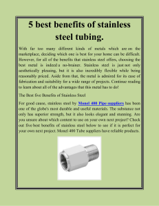 5 best benefits of stainless steel tubing