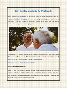 Can Dental Implants Be Restored