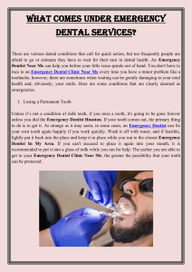 What Comes Under Emergency Dental Services