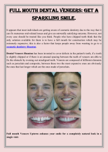 Full Mouth Dental Veneers  Get A Sparkling Smile