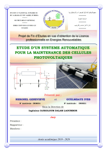 ETUDE D'UN SYSTEME  AUTOMATIQUE DE MAINTENANCE DES CELLULES PHOTOVOLTAIQUES