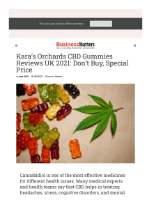 Kara's Orchards CBD Gummies UK Reviews (Scam Or Legit)