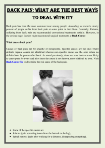 Back Pain  What Are The Best Ways To Deal With It