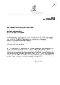 Négociation d'accords de licence : Rapport sur le renforcement des capacités