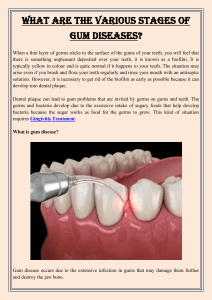 What are the various Stages of Gum Diseases