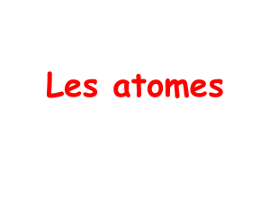 Atomes et Mol&eacute;cules : Cours de Chimie