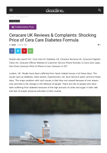Ceracare Reviews – Advanced Blood Sugar Supplement