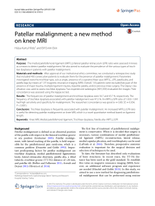 Patellar malalignment a new method on knee MRI