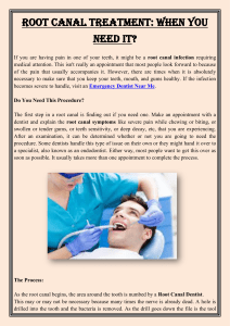 Root Canal Treatment When You Need It