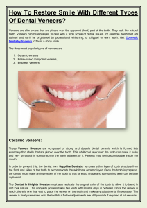 How To Restore Smile With Different Types Of Dental Veneers