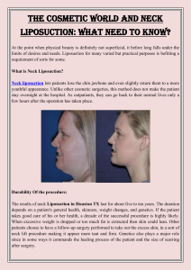 The Cosmetic World and Neck Liposuction What Need To Know